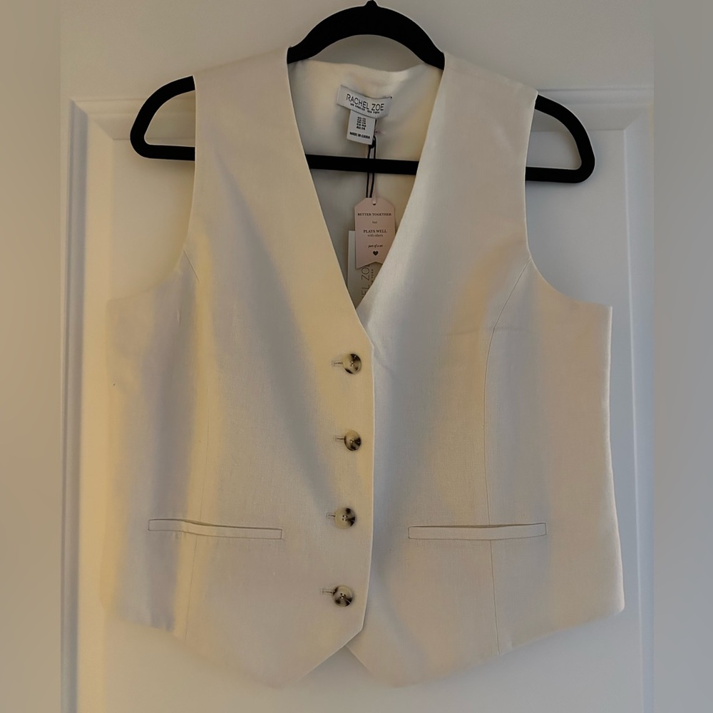 Crepe button up vest! Size 10
